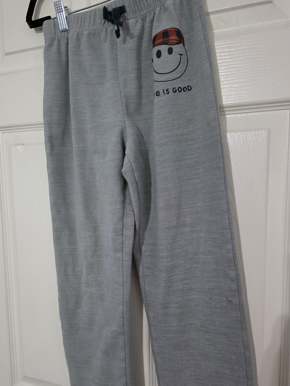 Life is Good Youth Gray Sleep Pants Elastic Waist Pull onSize 7/8